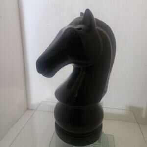 Large Oversized 13 inch Decorative Black Knight Chess Piece